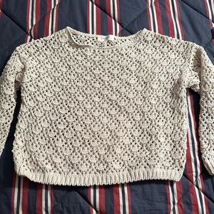 Jessica Simpson Boho Crochet Crop Sweater Size Small